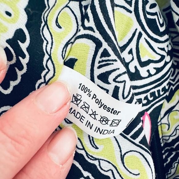 America & Beyond Floral Boho Shoulder Zip Tote Bag Purse Green Pink - Picture 9 of 10